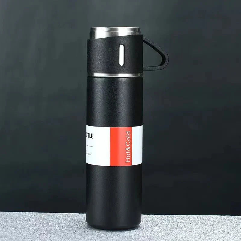 Vacuum Insulated Thermal Flask Set With Cup Set (random Color)